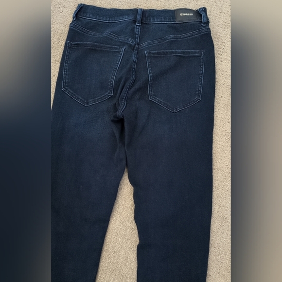 Express Skinny High Rise Dark Wash Regular Length Denim/ Jeans - Picture 8 of 12